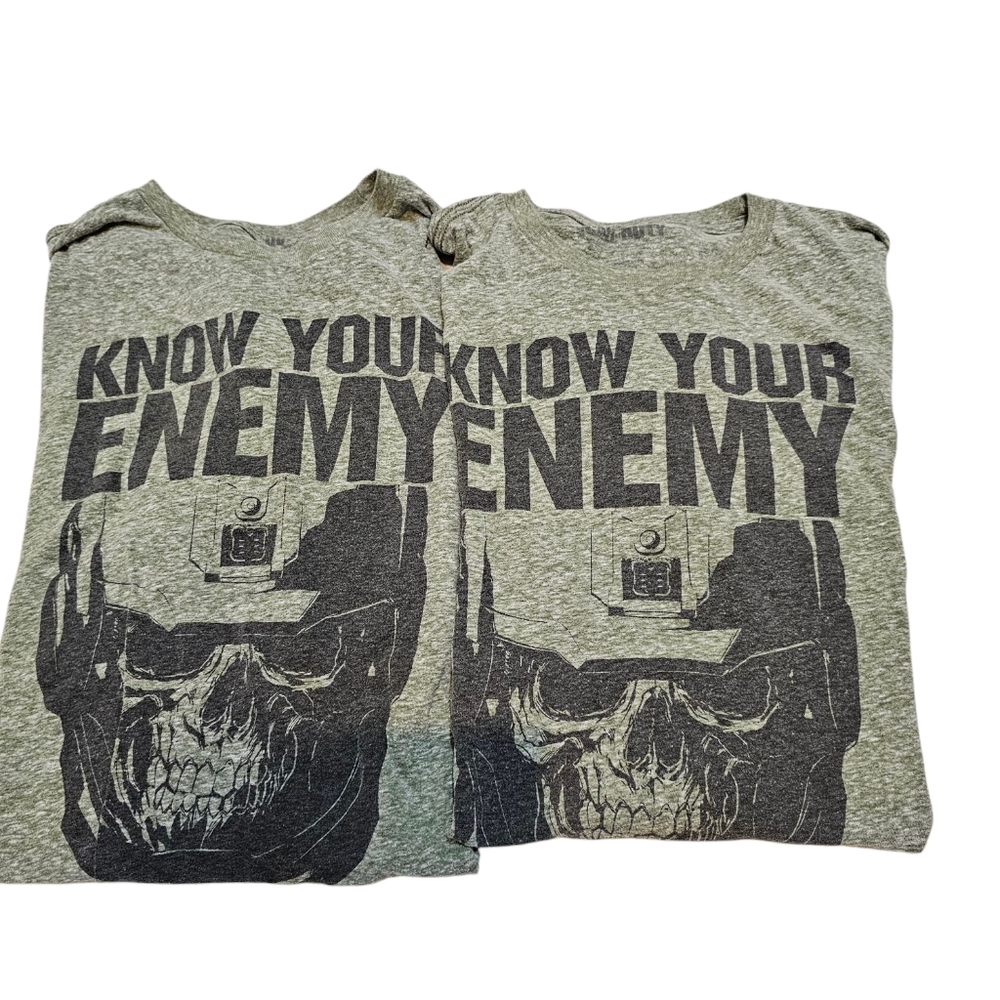 LOT OF 2 Call of Duty military  Green soft tee 50/50 large L army Paper Thin